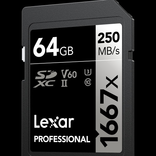 Lexar SDXC UHS-II - Pro Silver Series - V60 1667x 250MB/s - 64GB