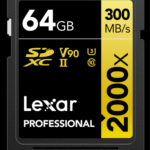 Lexar SDXC UHS-II - Pro Gold Series - V90 2000x 300MB/s - 64GB