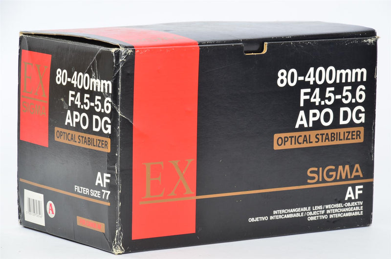 Used Sigma 80-400 f/4.5-5.6 APO DG Canon Fit