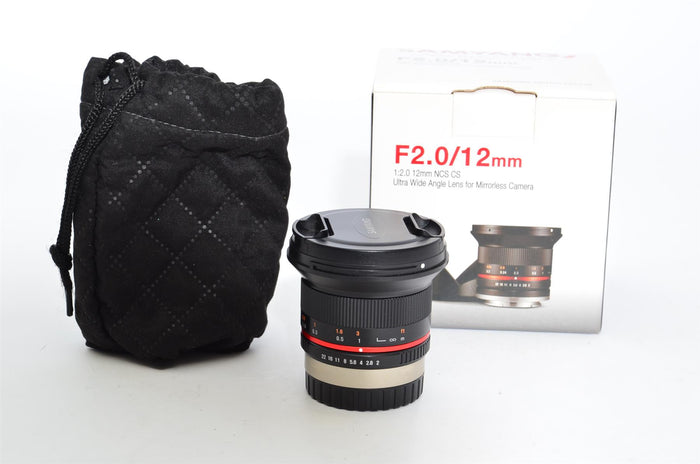 Used Samyang 12mm f/2.0 NCS CS Ultra Wide Angle - Fuji X Mount