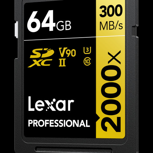 Lexar SDXC UHS-II - Pro Gold Series - V90 2000x 300MB/s - 64GB