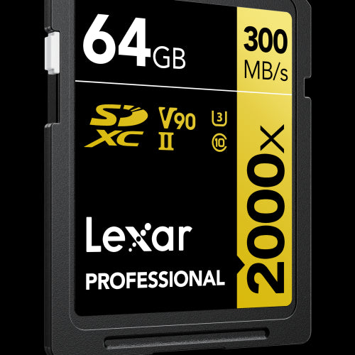 Lexar SDXC UHS-II - Pro Gold Series - V90 2000x 300MB/s - 64GB