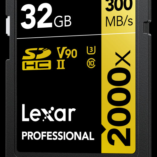 Lexar SDXC UHS-II - Pro Gold Series - V90 2000x 300MB/s - 32GB